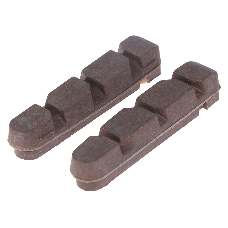 Almohadilla de freno de llanta de carbono para bicicleta de carretera, accesorios de piezas de rueda de bicicleta plegable, zapatos de bloque de madera de corcho C V MTB BMX, 2 piezas: Default Title