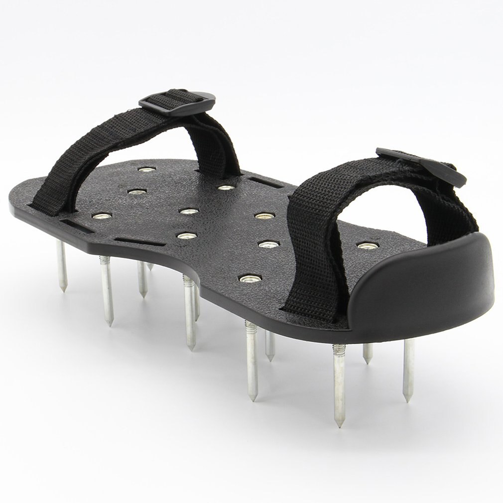 Plen lufting pigg sko gress lufter sandaler justerbare stropper hage gress scarifier mark pigg verktøy gress pigg sko