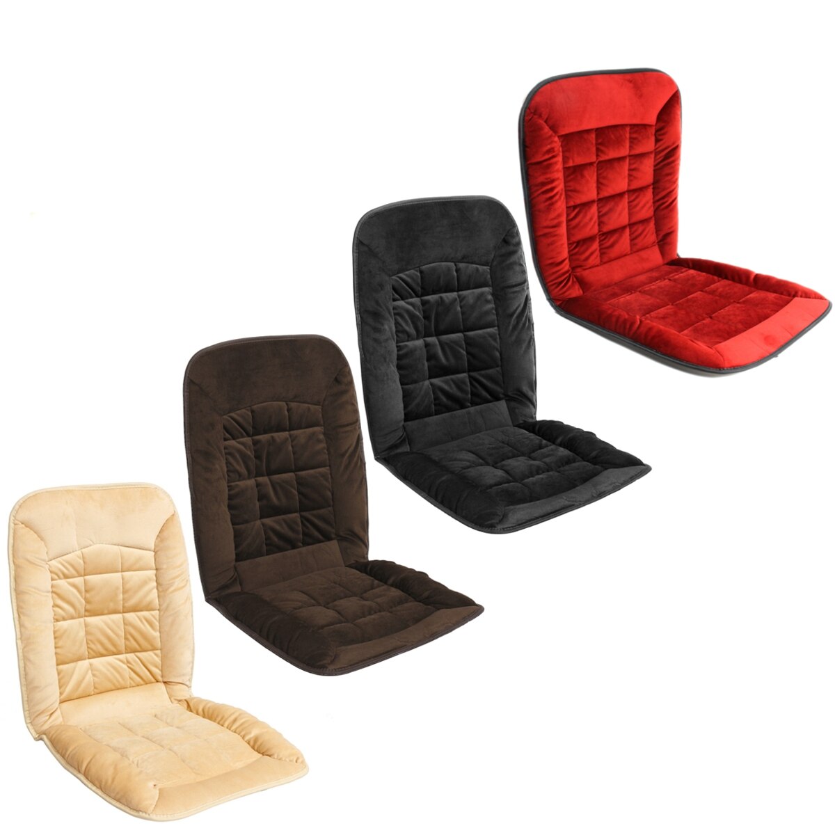 Housse de siège avant de voiture en peluche 2 pièces 4 couleurs universel tissu noir fourrure accessoires intérieurs coussin style hiver housse de siège