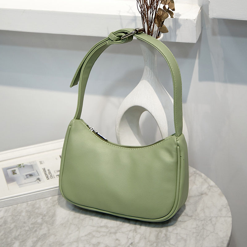 Bags for Women Luxury Handbag Baguette Purses and Handbags PU Leather Shoulder Preppy Style Campus Women Bag: Light Green