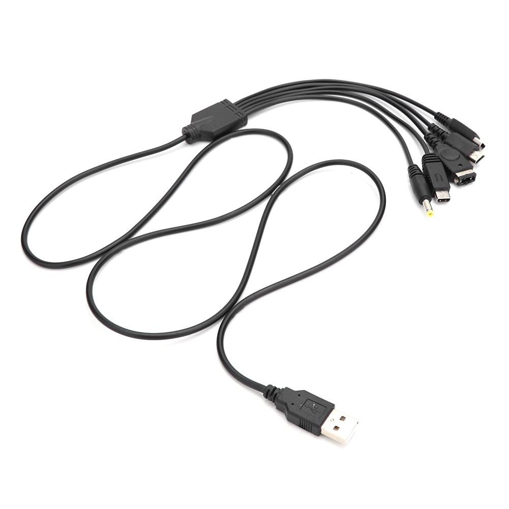 Duurzame usb-oplaadkabel, multifunctionele 5 in- in-1 usb-oplaadkabel, vervangende kabel, geschikt voor nintendo 3ds xl, ndsx, ndsi, ll