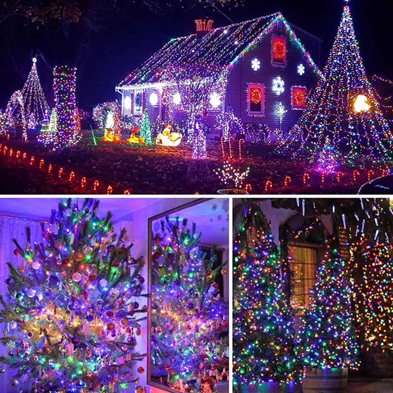 1 paquete de 10/20/40/80 luces Led con batería, guirnaldas de luces impermeables para dormitorio, jardín, , decoraciones para árboles de Navidad
