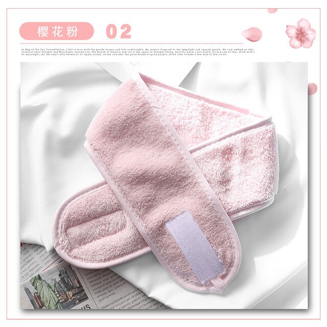 1 st rosa kosmetiska pannband mjuka elastiska hårband hårsnören för att tvätta ansiktet dusch spa sminkverktyg magiska tejp smink hårband: 02