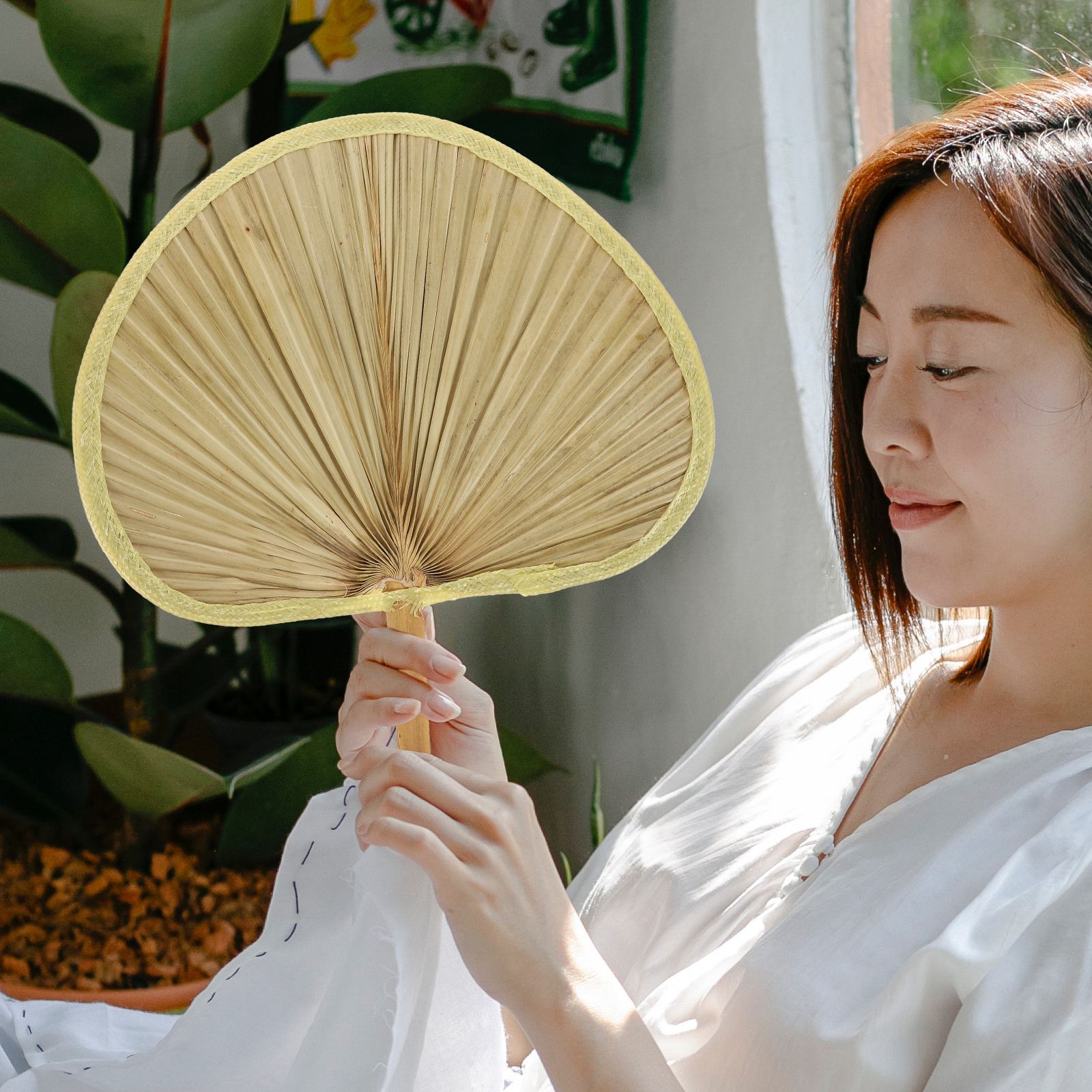 3pcs Natural Banana Fans Banana Leaf Handmade Fans Decorative Fans Handheld Fans Summer Cooling Hand Fans Wall Art Decorations