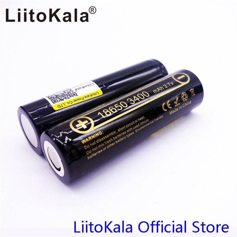 2 Stuks Hk Liitokala Lii-34A 3.7V 18650 3400 Mah Batterij Voor NCR18650B 34B Oplaadbare Batterij Voor Zaklamp/Zaklampen/Lamp