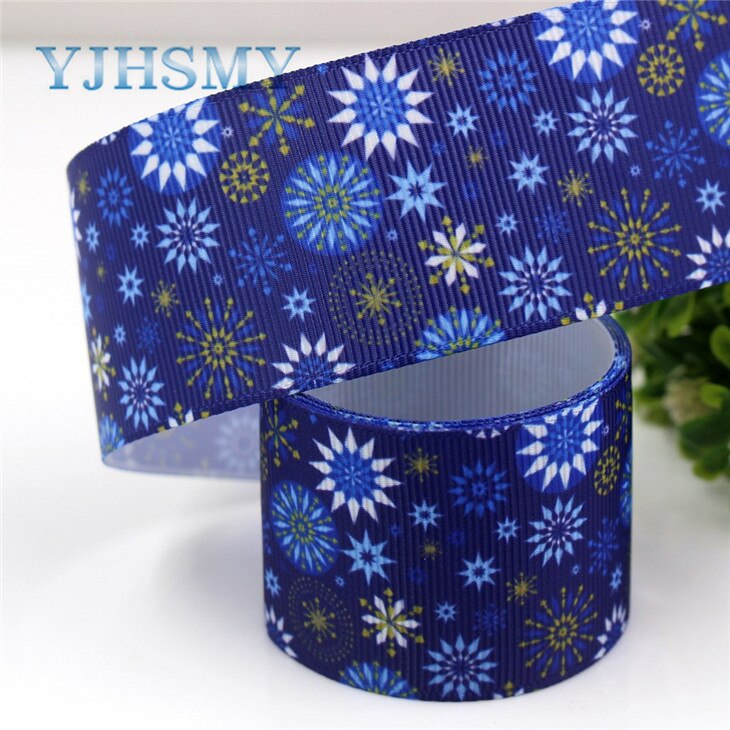 Yjhsmy g -181005-1320,38mm,5 yards vinter snöflinga band termotransfer tryckta grosgrain, plagg gör det själv handgjorda material: G -181005-1326