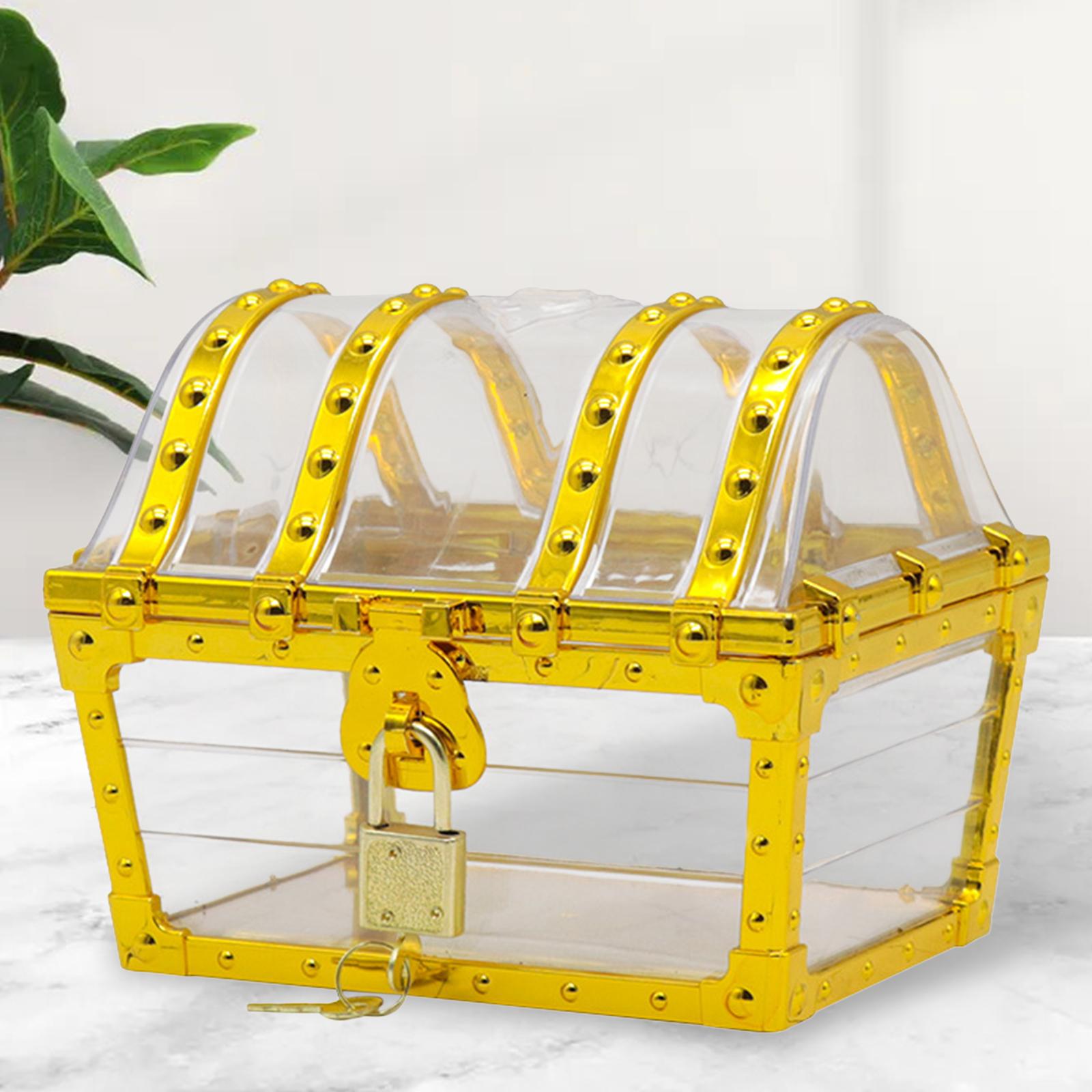 Transparent Pirate Treasure Chest Box for Classroom Rewards Party Prop Style A