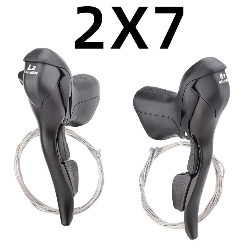 MicroNEW Rennrad Schalthebel 3x7 3x8 3x9 3x10 Geschwindigkeit Bremshebel Fahrrad 2x7 2x8 2x9 2x10 Geschwindigkeit Vorderrad Schaltwerk Für Shimano: Weiß