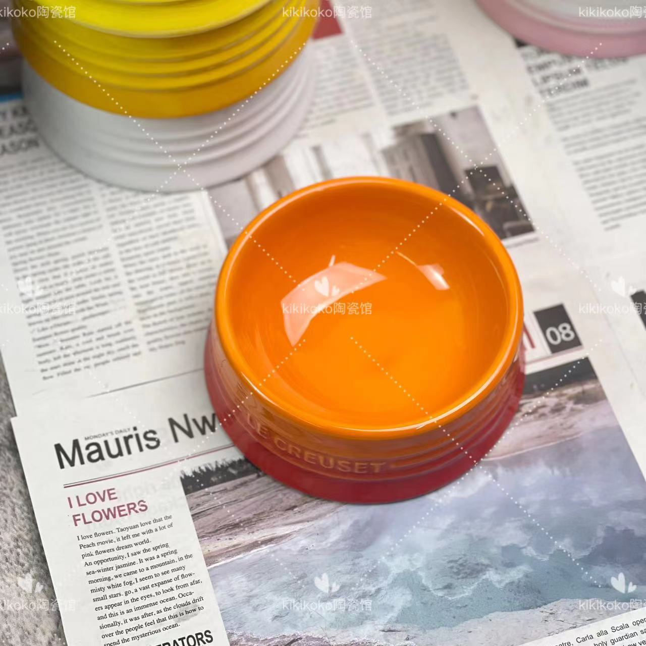Bol d'eau en céramique française pour chat, Protection des pieds hauts, calibre Cervical, 5 pouces, eau potable, couleur Macaron de haute beauté: Bourgogne