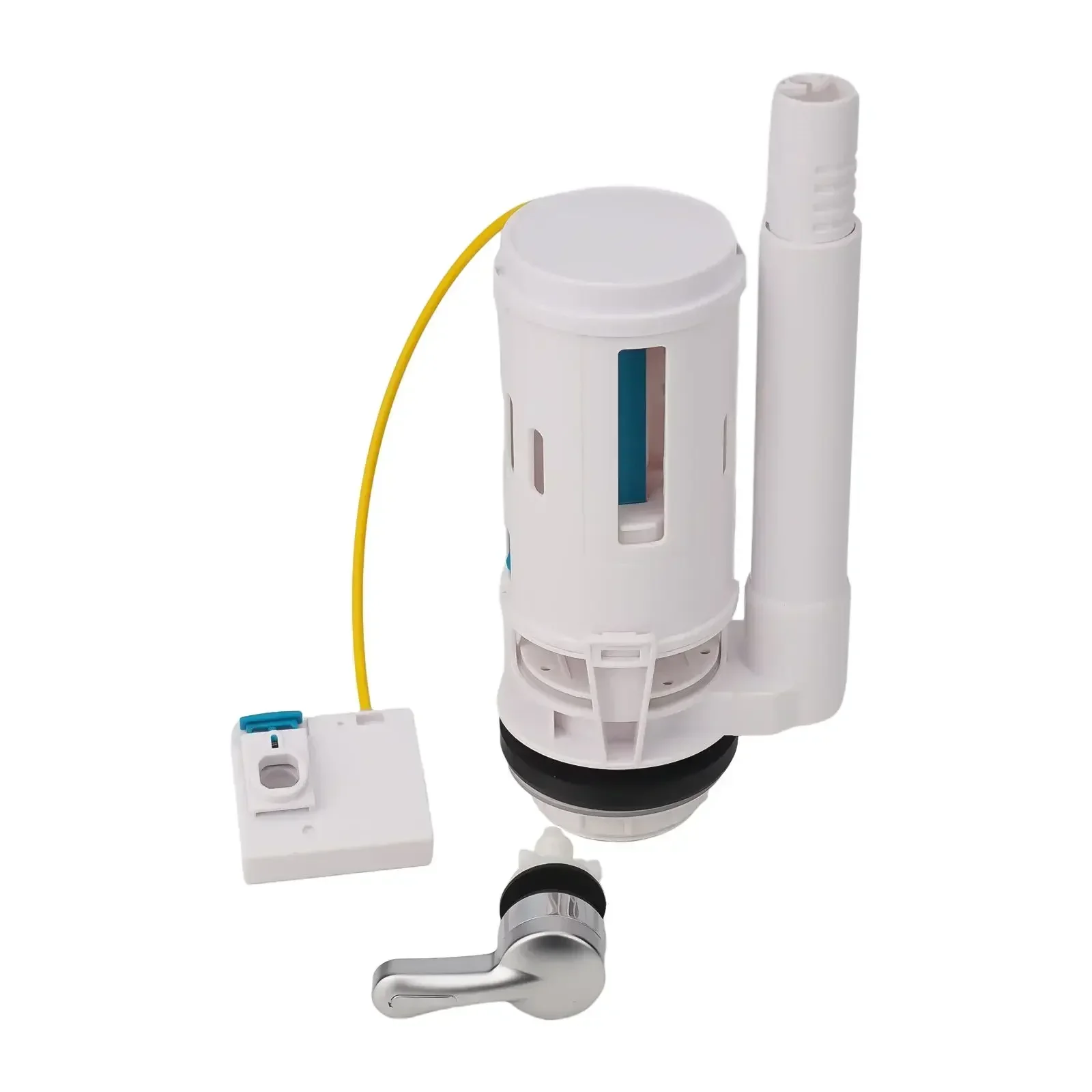 Toilet Cistern Flush Valve 2in Plastic Overflow Lever Operated Dual Flush Toilet Tank White Dual Flush Water-saving Valve: Yellow