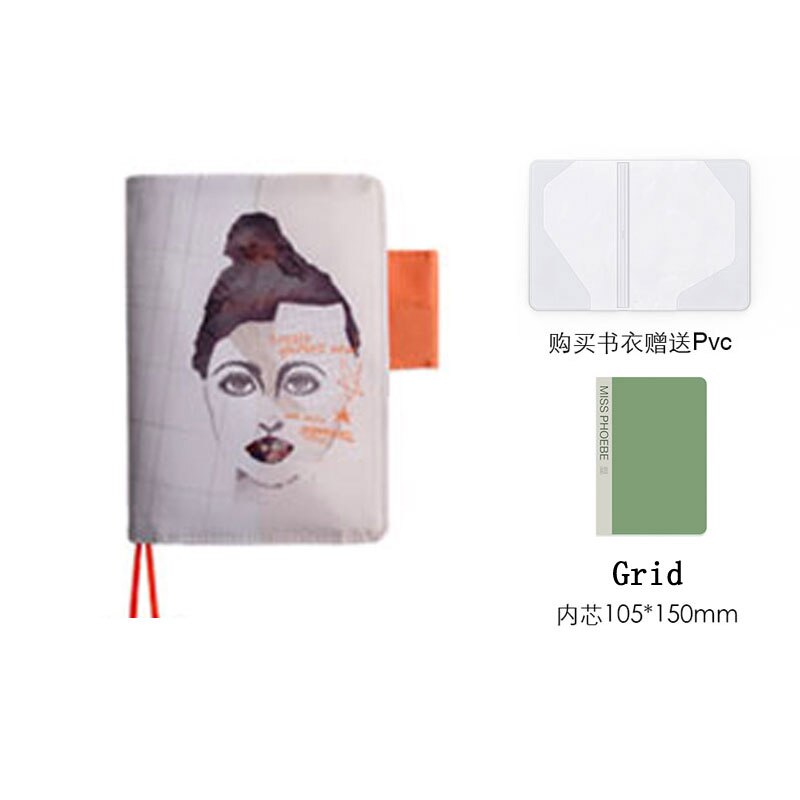 Yiwi A6 Grid Filler Planner Agenda Color Colth Notebook PVC Daily Journal Travel Journal Note Stationery