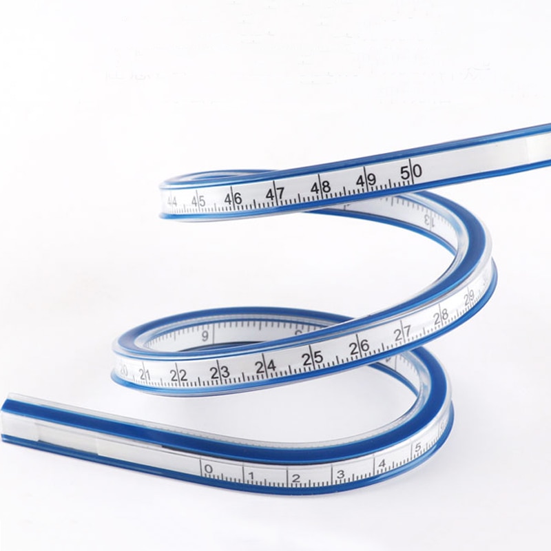 1Pc Flexible Curve Ruler Helix Drafting Measuring Tool Soft Plastic Tape Measure 30cm Engineering Drawing Graphics Ruler