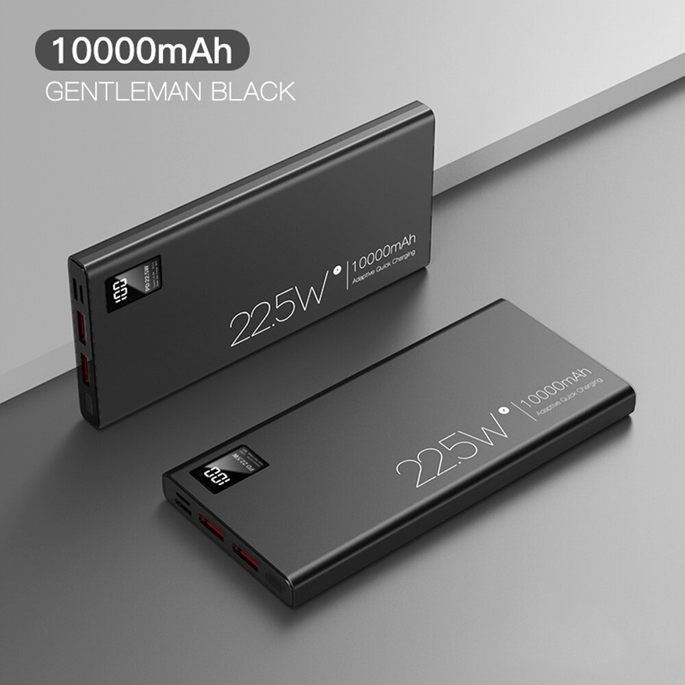 20000mah carregador de telefone power bank para iphone 13 pro max bateria externa pd 22.5w carregamento rápido carregadores portáteis powerbank: Black-10000mAh