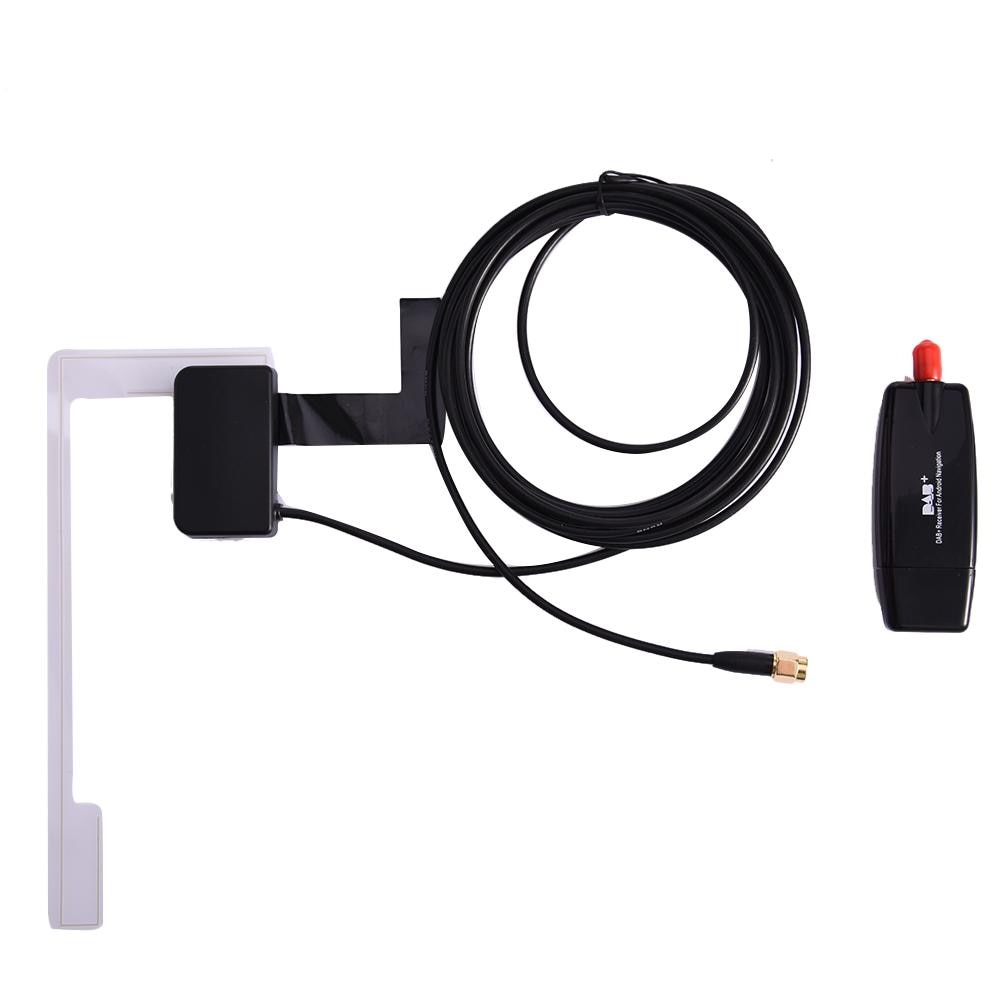 Bil dab antenne med usb adapter mottaker til android 4.4 5.1 6.0 7.1 8.0 bil spiller gjeldende til europa australia dab adapter