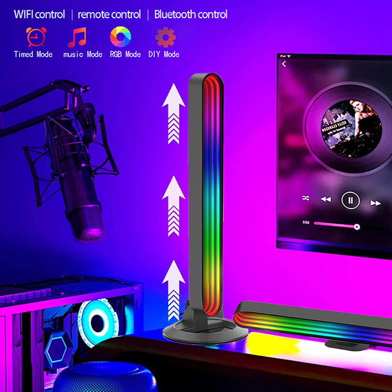 Golvlampor led-ljusramp monitor ljusramp esports skrivbordsdekoration lampa spegelljus musik dynamisk skrivbordsbelysning
