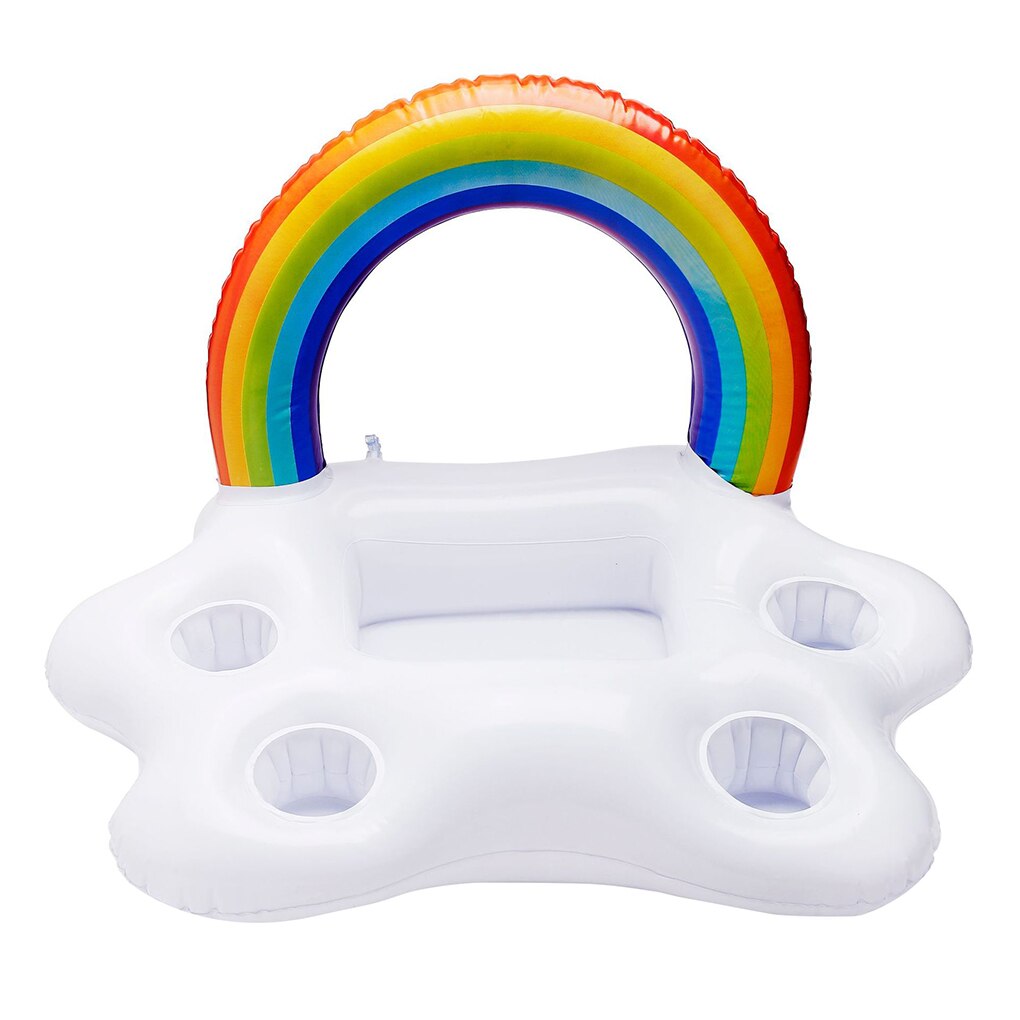 Air Mattresses For Cup Summer Party Bucket Rainbow Cloud Cup Holder Inflatable Pool Float Beach Pool Table Bar Tray