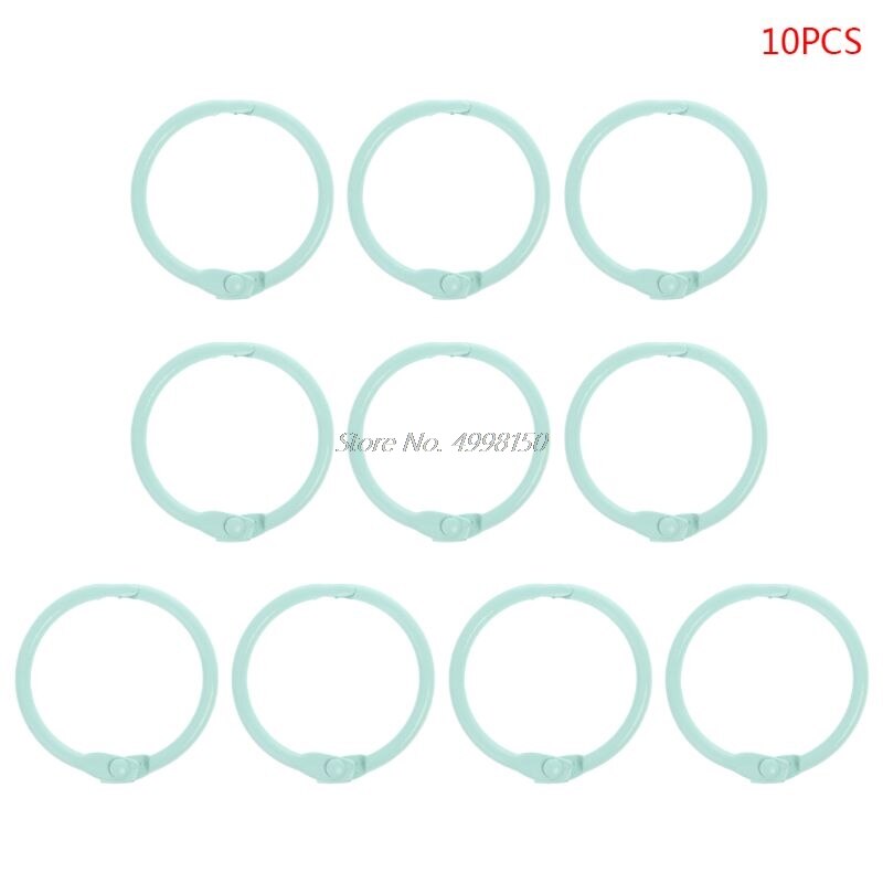 Anillas de Metal para encuadernar hojas sueltas, aros para libros, álbumes DIY, suministros de oficina y escuela, manualidades, , 10 Uds.: LB