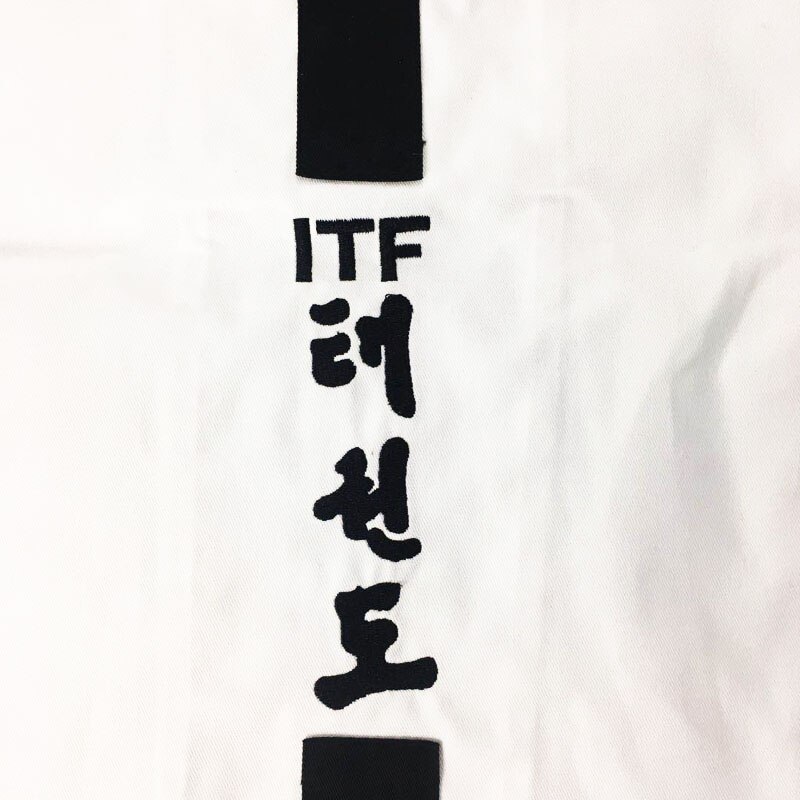 SINOBUDO Taekwondo White Embroidery Standard ITF Uniform For Instructor Uniforms Men Taekwondo Uniforms Suit