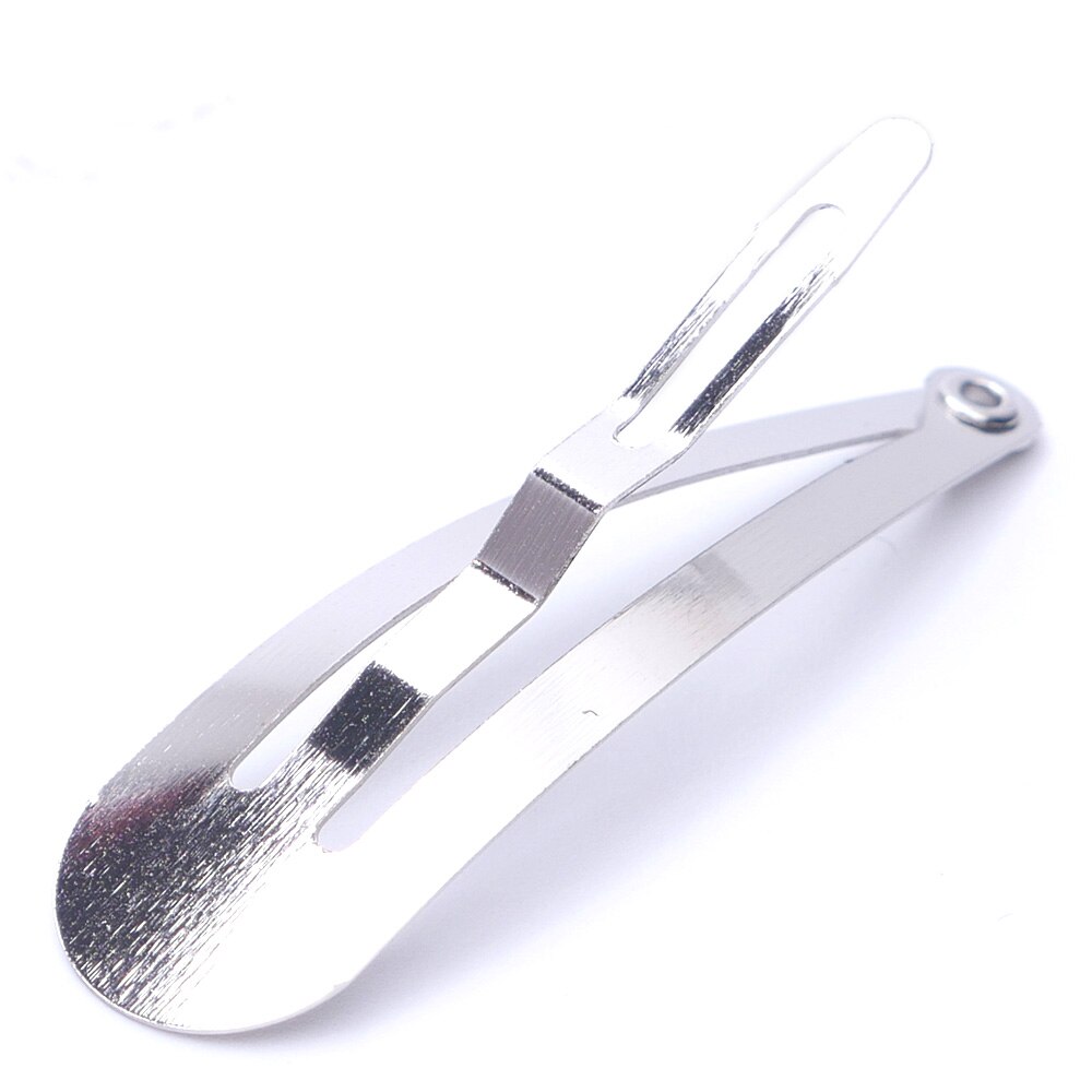 Pinzas para el pelo plateadas de 40mm con lazo artesanal, accesorios DIY para el pelo de bebé niña, 100 Uds., 50 Uds.