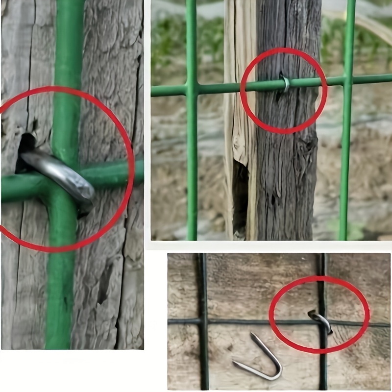 50 Stück Befestigungselemente für Patchkabel, ZaunnäGel, Befestigungsklammern, U-förmig, für Drahtzäune Ich bin Freien, Holz