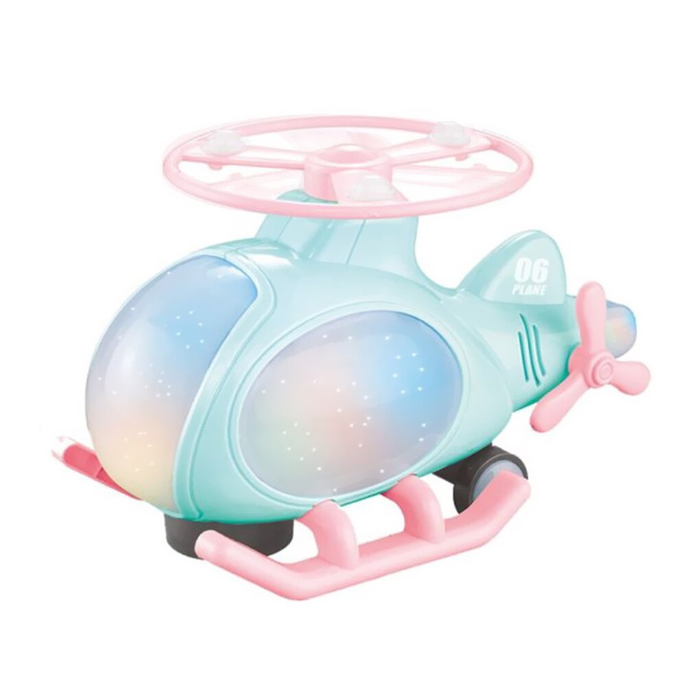 Children's Toy Airplane 360 Degree Rotating Light Music Helicopter Model Helicopter Model With Light Music Cartoon Airplane: B