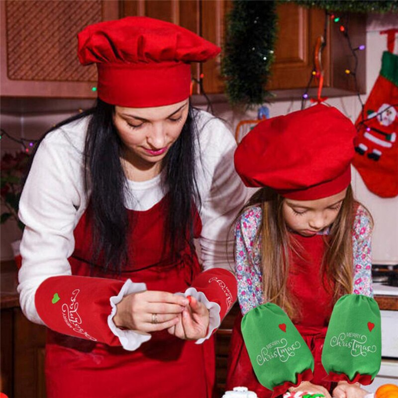 2 paar Küche Reinigung Arm Ärmeln Elastische Weihnachten Arm Abdeckungen Wasserdicht Staub-nachweisen Oversleeve Manschette Schutz Arm Schutz