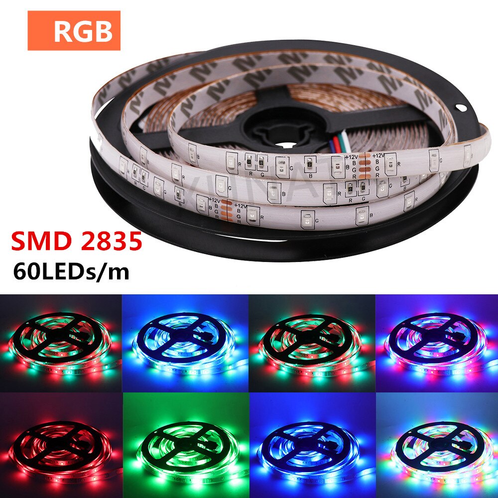 Bande LED RGB DC 12V 60LED s/m SMD 2835 étanche IP21 IP65 éclairage intérieur bande Flexible lampe LED 5m
