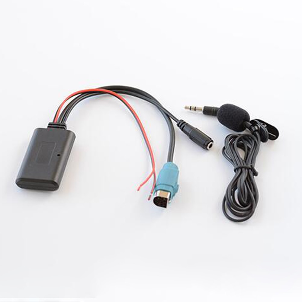 Biurlink Auto Bluetooth Radio Aux Kabel Microfoon Handsfree Adapter Voor Alpine KCE-236B Naar Android Smartphone Bellen