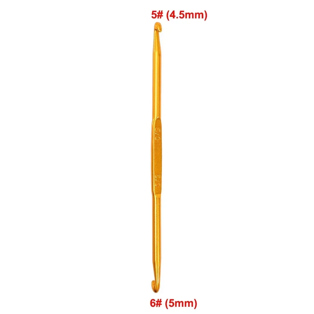 Sewing Crochet Hooks Double Ended Assorted Size Anti Slip Aluminum Alloy Needle Handmade Woven DIY Yarn Kniting Tools: Dark Khaki