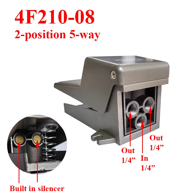 FV320 FV420 4F210-08GL With Lock Cylinder Control Switch 2 Position 5 Way Air Pneumatic Foot Pedal Reversing Valve