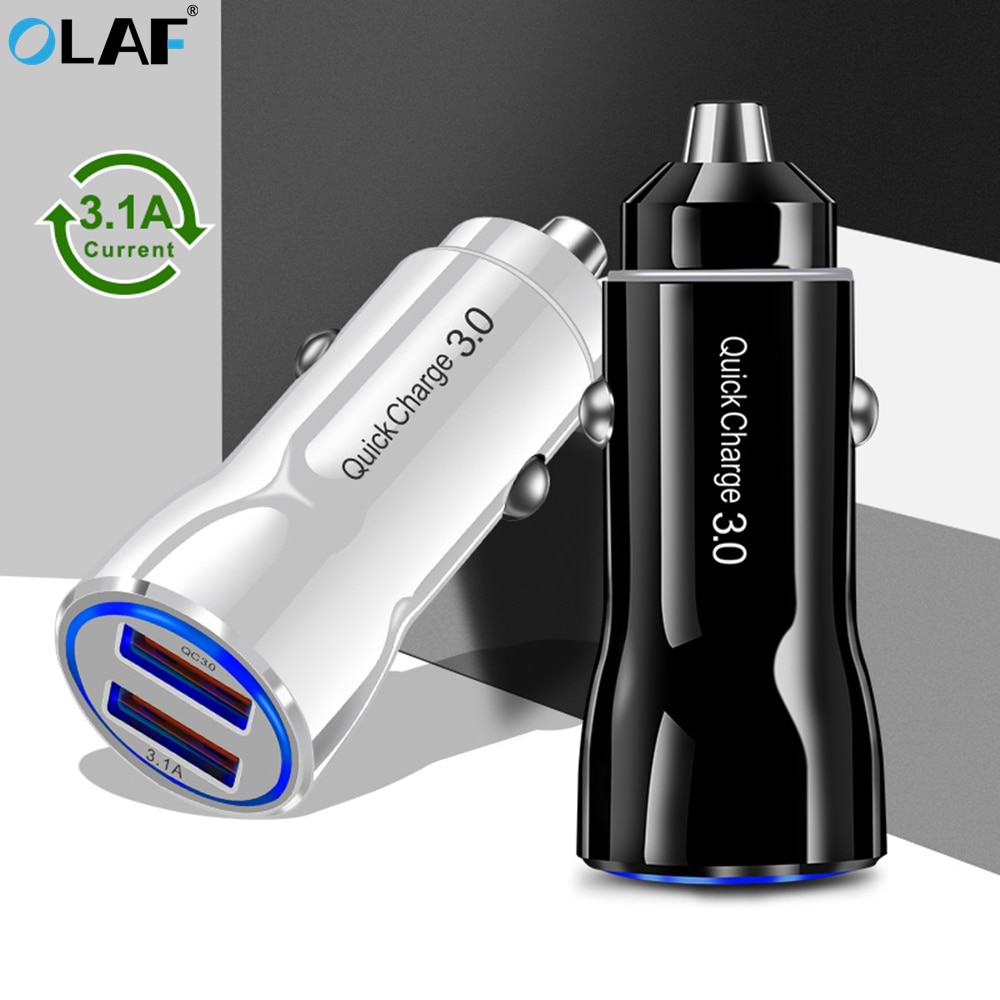 OLAF Auto Quick Charge 3.0 Mobiele Telefoon USB Lader 2 Port USB Snelle Autolader voor Samsung Xiaomi Ipad Sony tablet Autolader