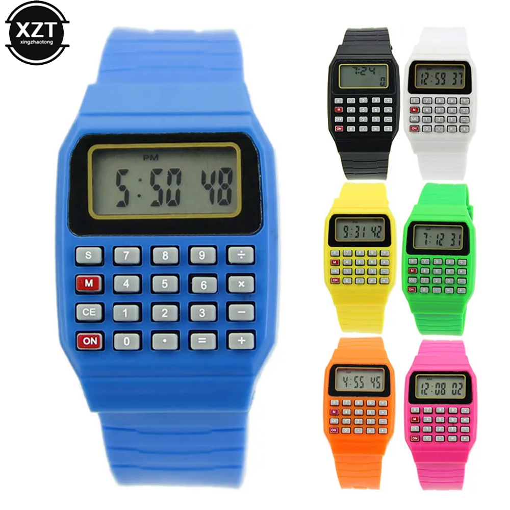 Children's Electronic Calculator Watch Micro Calculator Silicone Date Multi-function Watch Mini Calculator Portable Watch