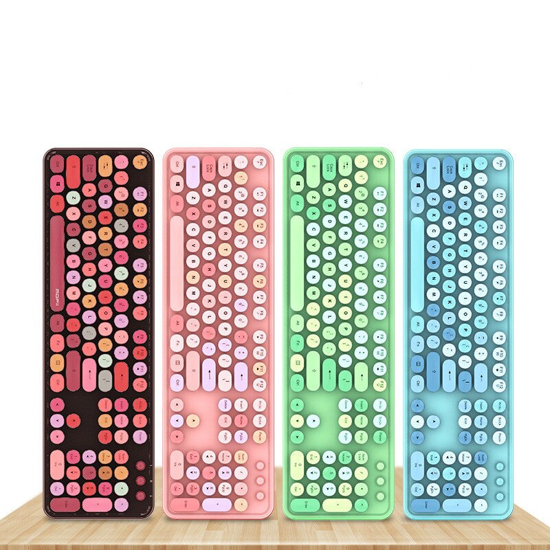 Cool red color wireless keyboard mouse color punk keyboard office
