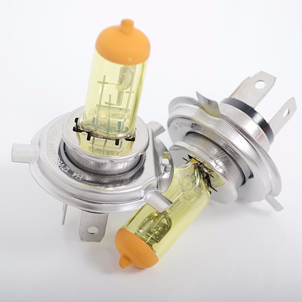 Hippcron halogenlampa  h4 12v 60/55w gul 3000k strålkastare glas billjus autolampa 2 st (1 par)