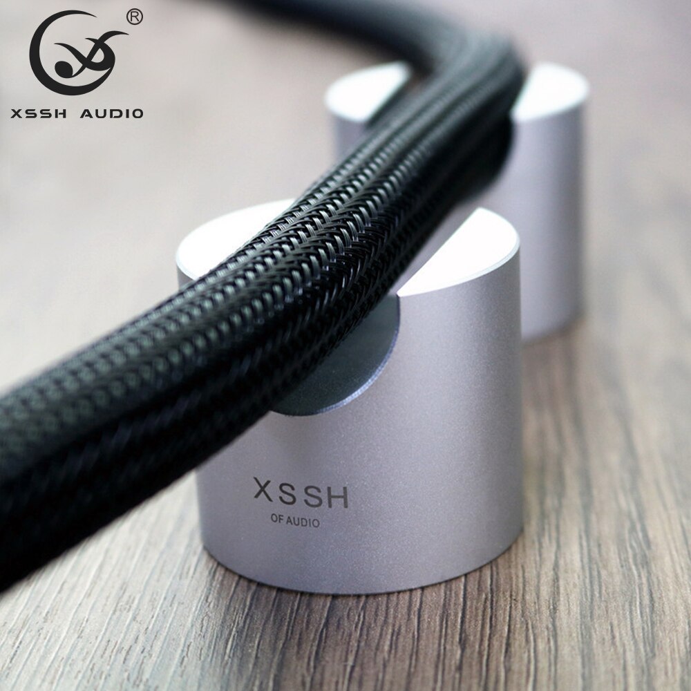 One Set 4pcs HIFI Hold Speaker Power Wire Cable Tray Stand Spike Support Frame Pure Aluminum Trailing Pad Absorber Audio Spikes