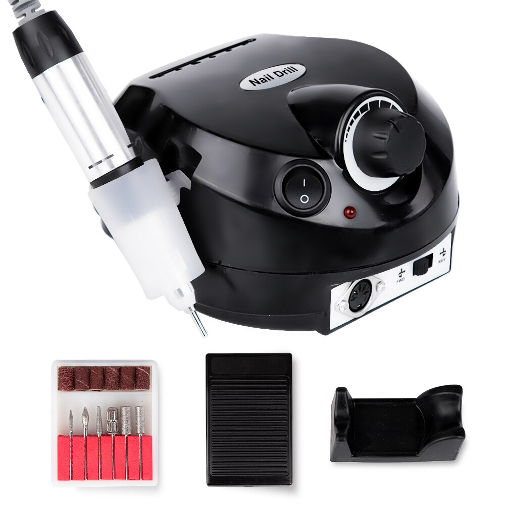 35000/20000RPM macchina per Manicure trapano per unghie fresa per Manicure accessori per Pedicure strumento per Nail Art punta per trapano per unghie: 202-Black