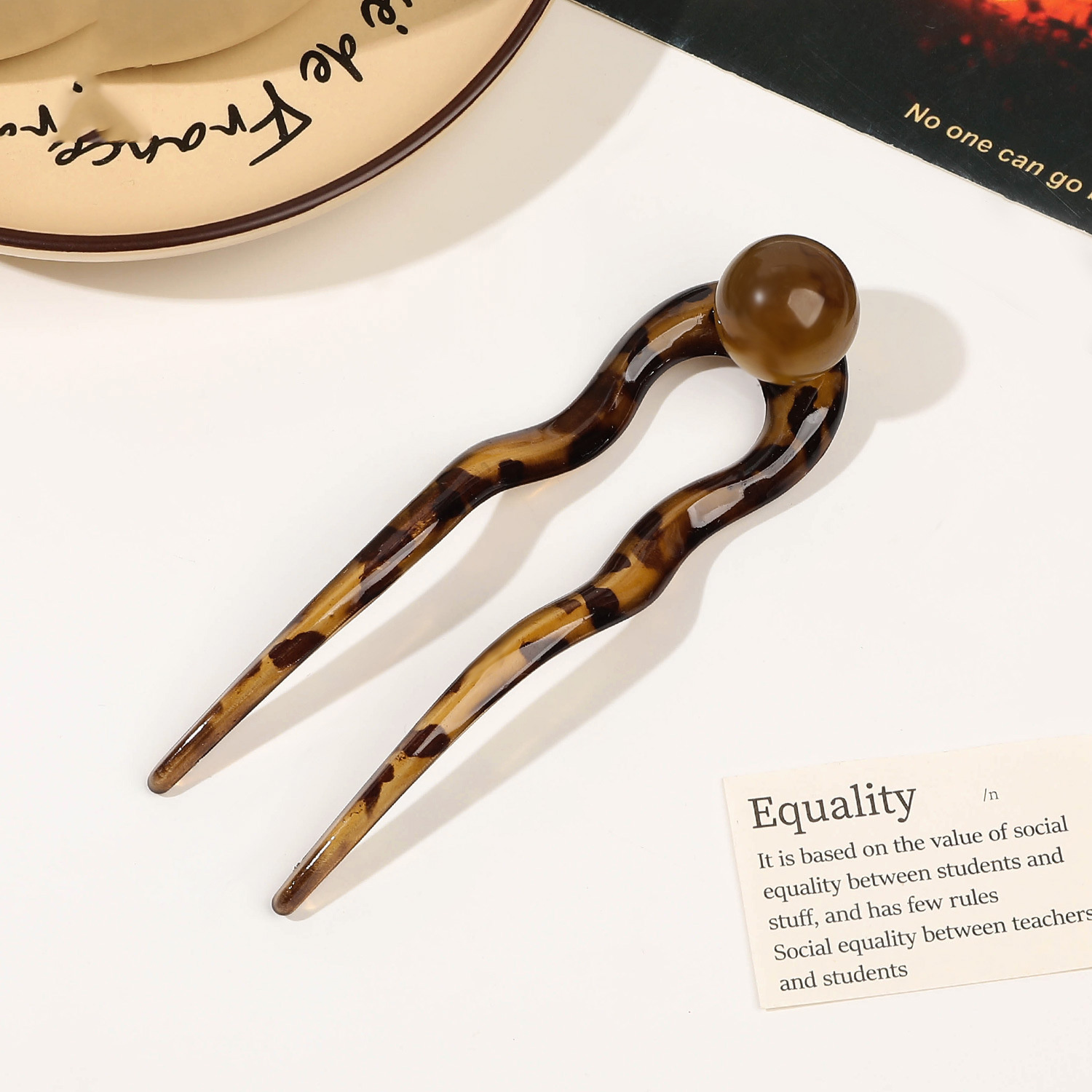 Palillos para el cabello con perlas en forma de U, horquilla femenina con cabeza de albóndiga, pinzas para el moño, horquilla china, accesorios para el cabello de estilo: Lavanda