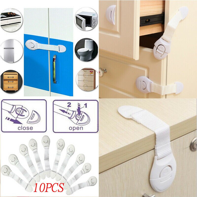 10pcs Toddler Safety Lock Child Infant Kids Drawer Door Cabinet Cupboard For Baby