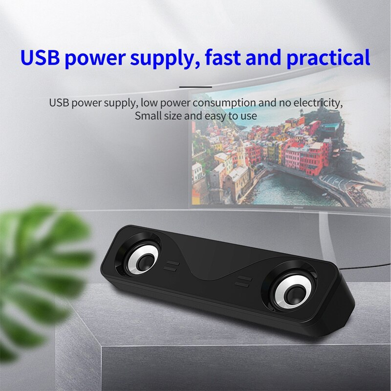 Computer Speakers Home Portable 3.5mm+USB Dual Speakers 3Wx2 AUX Desktop Laptop Speakers