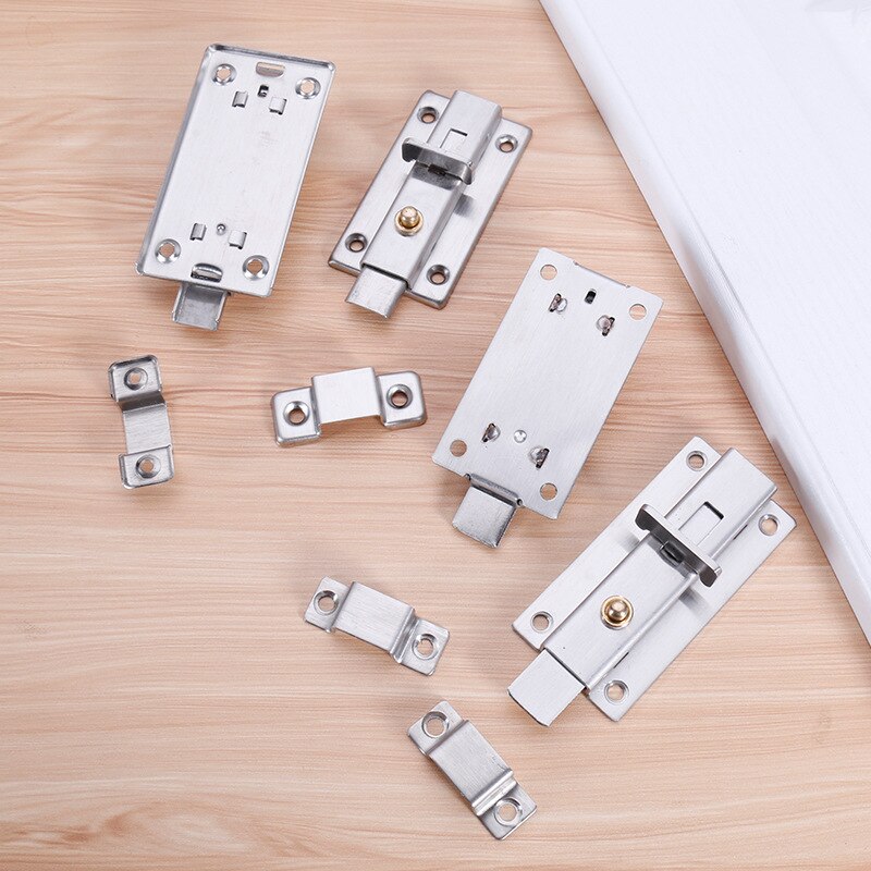 Stainless Steel Door Latch Barrel Bolt Latch Hasp Stapler Gate Lock Safety Easy To Install for bathroom washroom