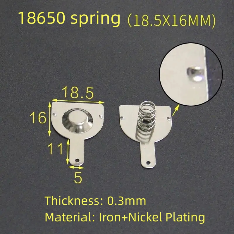 Darmowa dostawa 50 par 18650 pozytywnej i ujemnej pojedynczej stykowej płyty sprężynowej