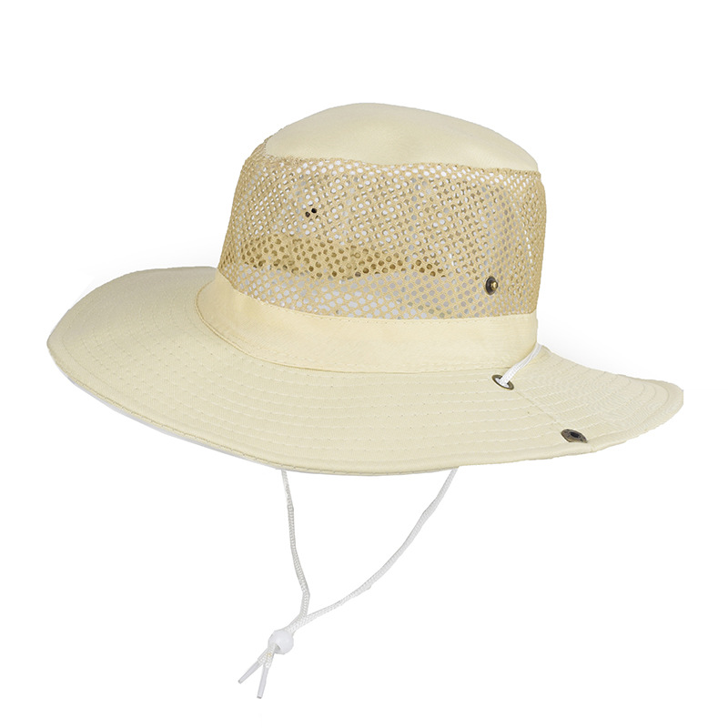 Gorra de pescador de malla plegable para hombre y mujer, sombrero de cubo transpirable para playa al aire libre, playa, playa, senderismo, verano, L9: Gris