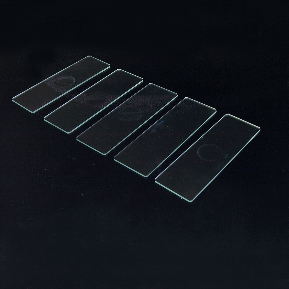5Pcs 1mm Thickness Cavity Glass Coverslips Single Concave Microscope Glass Slides Reusable Laboratory Blank Sample Cover Glass