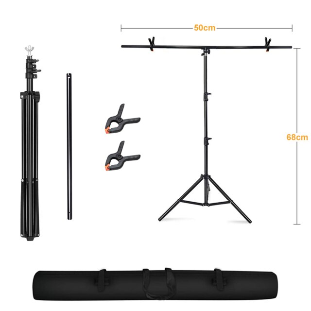 50X68Cm Achtergrond Ondersteuning Stand Kit T-Vormige Achtergrond Frame Fotografie Kits Voor Foto Studio Fotografie: C