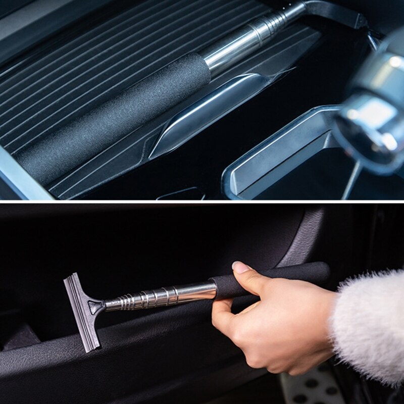 Portable Retractable Rear-View Mirror Wiper Quickly Wipe Water Mist Dirt Auto Car Mirror Glass Wiper Cleaning Tool