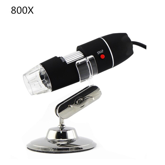 400X-1000X USB Microscope Coms Sensor TV/AV Interface Digital Microscope for Electronics With 8 LEDs Bracket: U800XST1