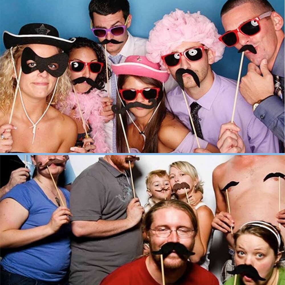 31pcs DIY Photo Booth Prop Wedding Birthday Party Decorations Stick Wedding Party Favor Mask Photo Booth Props
