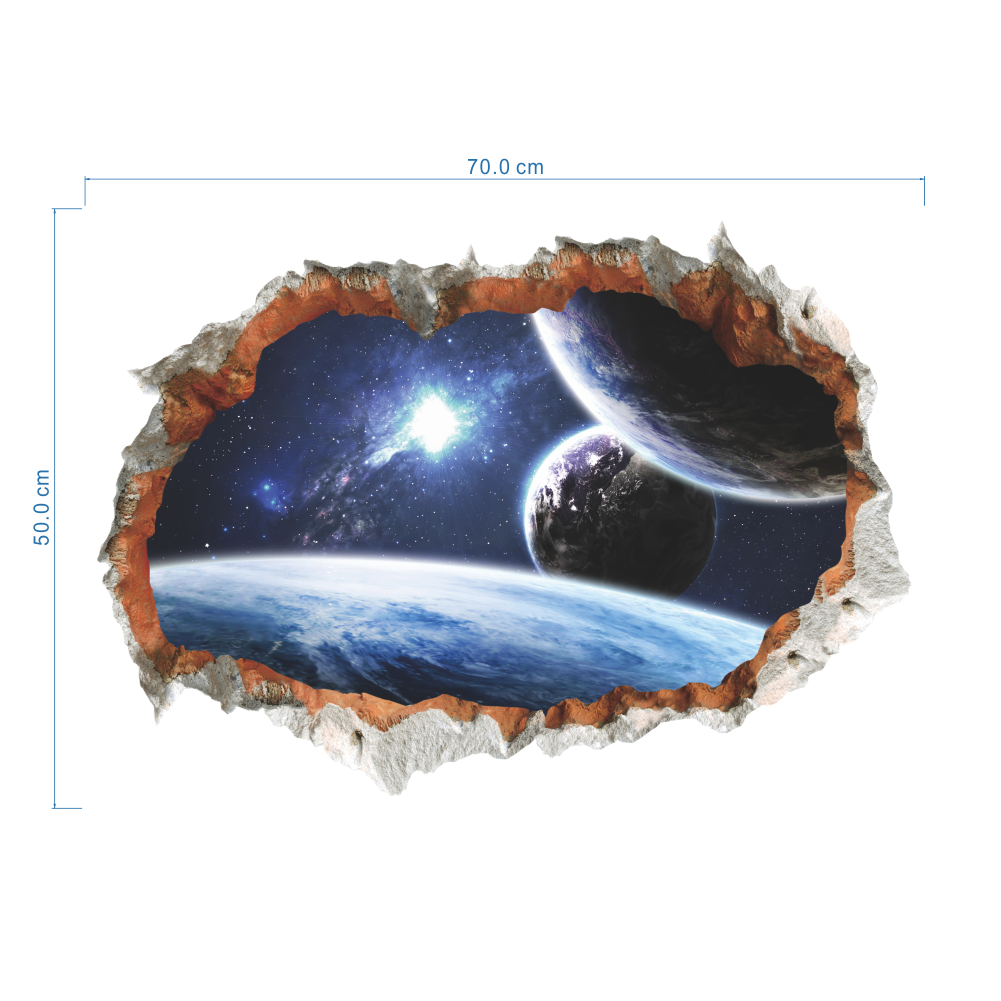Autocollants muraux étoiles et galaxie de l'espace, Stickers muraux 3D brisés et vifs, affiche murale pour pépinière, salon, chambre à coucher, décoration de maison