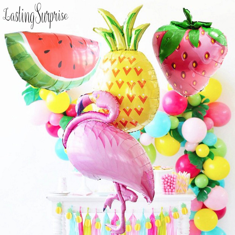 Summer Party Big Balloon Pineapple Flamingos Watermelon Hawaiian Party Decoration Wedding Deco Summer Balloons Kids Birthday