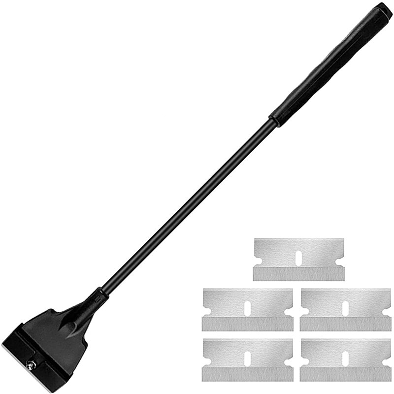 Fish Tank Algae Scraper With Long Handle Stainless Steel Aquarium Glass Impurities Remover Home Cleaning Tools: 33cm